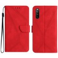 For Sony Xperia 10 VI Stitching Embossed Leather Phone Case(Red)