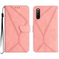 For Sony Xperia 10 VI Stitching Embossed Leather Phone Case(Pink)