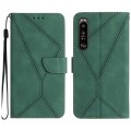 For Sony Xperia 1 VI Stitching Embossed Leather Phone Case(Green)
