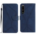 For Sony Xperia 1 VI Stitching Embossed Leather Phone Case(Blue)