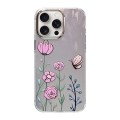 For iPhone 15 Pro Cooling Flash Feather TPU + PC Phone Case(Butterfly Flowers)
