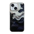 For iPhone 15 Cooling Flash Feather TPU + PC Phone Case(Wave Ink)