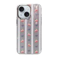 For iPhone 15 Cooling Flash Feather TPU + PC Phone Case(Cherry)