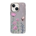 For iPhone 14 Cooling Flash Feather TPU + PC Phone Case(Butterfly Flowers)