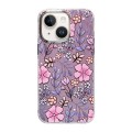 For iPhone 14 Cooling Flash Feather TPU + PC Phone Case(Flowery Field)