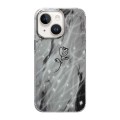 For iPhone 14 Cooling Flash Feather TPU + PC Phone Case(Brief Rose)