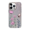 For iPhone 14 Pro Cooling Flash Feather TPU + PC Phone Case(Butterfly Flowers)