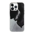 For iPhone 14 Pro Cooling Flash Feather TPU + PC Phone Case(Feather Ink)