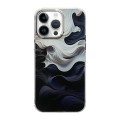 For iPhone 14 Pro Cooling Flash Feather TPU + PC Phone Case(Wave Ink)