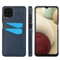 For Samsung Galaxy A12 4G Litchi Leather Skin Card Slots Phone Case(Blue)