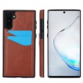 For Samsung Galaxy Note10 Litchi Leather Skin Card Slots Phone Case(Brown)