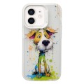 For iPhone 11 Painted Color Ink Animals TPU Phone Case(Graffiti Dog)