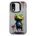 For iPhone XR Painted Color Ink Animals TPU Phone Case(Graffiti Frog)