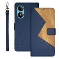 For ZTE Blade A33S idewei Two-color Splicing Leather Phone Case(Blue)