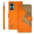 For ZTE Blade A33S idewei Two-color Splicing Leather Phone Case(Orange)