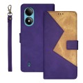 For ZTE Blade A33S idewei Two-color Splicing Leather Phone Case(Purple)