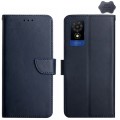 For TCL 502 Genuine Leather Fingerprint-proof Flip Phone Case(Blue)