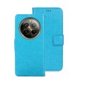 For Realme 12 Pro+ idewei Crazy Horse Texture Leather Phone Case(Sky Blue)