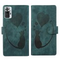 For Xiaomi Redmi Note 10 Pro Pen Heart Cat Embossed Leather Phone Case(Green)