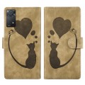 For Xiaomi Redmi Note 11 Pro 5G Pen Heart Cat Embossed Leather Phone Case(Apricot)