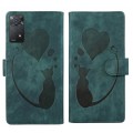 For Xiaomi Redmi Note 11 Pro 5G Pen Heart Cat Embossed Leather Phone Case(Green)
