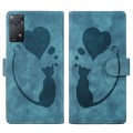 For Xiaomi Redmi Note 11 Pro 5G Pen Heart Cat Embossed Leather Phone Case(Blue)