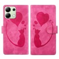 For Xiaomi Redmi Note 13 4G Pen Heart Cat Embossed Leather Phone Case(Pink)