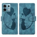 For Xiaomi Redmi Note 13 Pro 5G Pen Heart Cat Embossed Leather Phone Case(Blue)