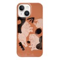 For iPhone 15 Cartoon Film Craft Hard PC Phone Case(Bulldog)