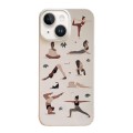 For iPhone 15 Plus Cartoon Film Craft Hard PC Phone Case(Yoga)