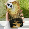 For iPhone 15 Varnishing Water Stick PC Phone Case(Sky)