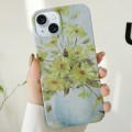 For iPhone 15 Varnishing Water Stick PC Phone Case(Small Chrysanthemum)