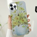 For iPhone 15 Pro Varnishing Water Stick PC Phone Case(Small Chrysanthemum)