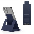 PU Leather Ultra Thin Folding Phone Holder(Dark Blue)