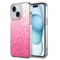 For iPhone 15 Dynamic Colorful Rhombus Diamond Series PC + TPU Phone Case(Pink)