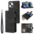 For iPhone 15 Plus Multifunctional Multi-Card Wallet Phone Leather Case(Black)