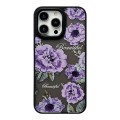 For iPhone 14 Pro Max Skin Feel Matte TPU+PC Shockproof Phone Case(Purple Flower)