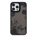 For iPhone 12 Pro Max Skin Feel Matte TPU+PC Shockproof Phone Case(Black Flower)