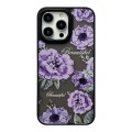 For iPhone 12 Pro Max Skin Feel Matte TPU+PC Shockproof Phone Case(Purple Flower)