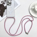 For iPhone 15 Pro MagSafe Magnetic PC + TPU Phone Case with Lanyard(Blueberry Houndstooth)