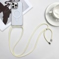 For iPhone 15 Pro MagSafe Magnetic PC + TPU Phone Case with Lanyard(Creamy White)