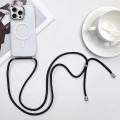 For iPhone 15 Pro MagSafe Magnetic PC + TPU Phone Case with Lanyard(Black)