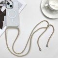 For iPhone 15 Plus MagSafe Magnetic PC + TPU Phone Case with Lanyard(Khaki)