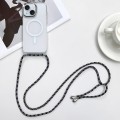 For iPhone 15 Plus MagSafe Magnetic PC + TPU Phone Case with Lanyard(Colorful Black)
