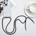 For iPhone 15 MagSafe Magnetic PC + TPU Phone Case with Lanyard(Black)
