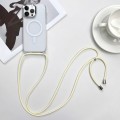 For iPhone 13 Pro MagSafe Magnetic PC + TPU Phone Case with Lanyard(Creamy White)