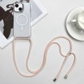 For iPhone 13 MagSafe Magnetic PC + TPU Phone Case with Lanyard(Pink Gold)