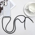 For iPhone 12 MagSafe Magnetic PC + TPU Phone Case with Lanyard(Black)