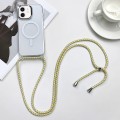 For iPhone 11 MagSafe Magnetic PC + TPU Phone Case with Lanyard(Yellow Pink Grey)