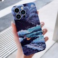 For iPhone 15 Pro Max Precise Hole Oil Painting Pattern PC Phone Case(Sea Wave)
